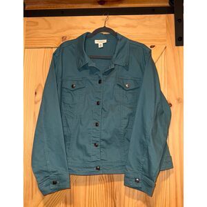 Women's Green Plus Blazer Lightweight Jacket